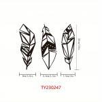 3 tk Animula kolmeleheline seinakaunistus &ndash; elegantne seinarippumiskunst toa ja kodu jaoks, ideaalne puhkuse- ja festivalikaunistuseks helehall v&auml;rv