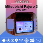 Android Carplay Autoraadio Mitsubishi Pajero 3 2000-2006 jaoks Multimeediam&auml;ngija Peak Unit Stereo GPS-navigatsioon BT WIFI 2+32GB 1+16GB pruun
