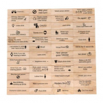 48 tk/komplekt ehitusplokkidest, kukutav torn, joogim&auml;ng, puidust, mitme m&auml;ngijaga, t&auml;iskasvanutele, interaktiivne telliskivide virnastamine, joogim&auml;ng, &otilde;htupeo olulised rekvisiidid