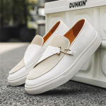 MoodMehed K&auml;sit&ouml;&ouml;nahast Jalan&otilde;ud slip-on Platvorm Loaferid Mood Luksus Mokassiinid &Auml;rikleitsemehed mees Homme Zapatos De Hombre 43 valge