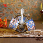 Euroopa kuninglikud kohvitassid, armastajapaari kruusid luukera portselanist keraamiline tee 2 tassi 2 alustassi komplekt T&auml;iustatud portselankruusid p&auml;rastl&otilde;unateeks