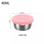 1 tk salatikastme konteiner 1,35 untsi/40 ml korduvkasutatava roostevabast terasest tassi ja lekkekindlate silikoonkaantega l&otilde;unakarbi ja pikniku jaoks roheline