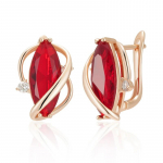 Punased tsirkoonist kuldsed inglise klambriga k&otilde;rvar&otilde;ngad naistele Elegant Curve Vintage luksuslikud ehted, pulmatarvikud punane