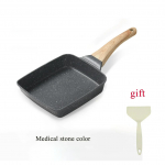 Jaapani ruudukujuline tamako keedupann omletti munarulli eemaldatava p&otilde;letusvastase k&auml;epidemega suitsuvaba potti jaoks. must