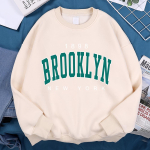 1898 Brooklyn New York Tr&uuml;kkimine Riided Naistele Unisex Pullover Fliisist Dressipluus Moodne Vabaaja Lahtine Kapuutsiga Dressipluus S&uuml;gis Multikas Naiste Kapuutsiga Dressipluus XXL beež