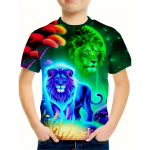 Laste T-s&auml;rk 3D Dragon Graphic T-s&auml;rgid Laste topid &Uuml;markaelusega T-s&auml;rk Multifilmi Loomade l&uuml;hikeste varrukatega T-s&auml;rk poisile 100