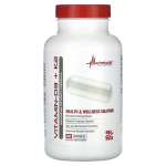 Metabolic Nutrition, D3-vitamiin + K2, Maksimaalse tugevusega valem, 90 kapslit