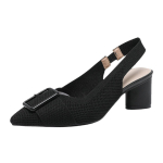 Naiste k&otilde;rge kontsaga sandaalid Mood Terava ninaga Kootud Hingav Libisemiskindel Kummitald Slingback Kingad Mood Seksikad Kleidikingad 34 must