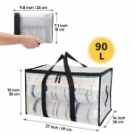 Suure mahutavusega hoiukotid Kokkupandav riidekott Kapp Korraldaja Liikuv kandekott T&otilde;mblukuga kott Vastupidav k&auml;ekoti pagasipakk 69x35x38cm puhas