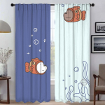 Kodu sisekardinad 2 t&uuml;kki armsad paljad Halloweeni dekoratsioonikardinad magamistoa akna kardinad toa 2 paneeli varjud laps W50xH70cmx2pcs-CL