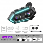 Y20 mootorrattakiiver Bluetooth-peakomplekt BT5.3 vabak&auml;ek&otilde;ne juhtmevaba m&uuml;rasummutusega veekindel k&otilde;rvaklapid RGB valgusega