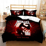 Metalli Muusika B&auml;nd M-Metallica Voodipesukomplekt &Uuml;hekohaline Kaksik T&auml;issuuruses Kuninganna Kuningsuuruses Voodikomplekt T&auml;iskasvanud Laps Magamistuba Tekikott Komplekt Kodutekstiil EU Twin 135x200cm
