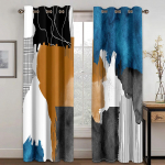 Moodne Progressiivne Sinine Kuldne Hall Abstraktne Kunst Joon 2 Osa Tasuta Kohaletoimetamine &Otilde;huke Aknakardin Elutoa Magamistoa Sisustus jaoks 140W160H(CM)55x63in&Hook heleroheline v&auml;rv