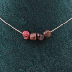 Pierres et Min&eacute;raux. Collier 4 perles Rhodochrosite du Br&eacute;sil Chaine en acier inoxydable Collier femmes, hommes. Taille personnalis