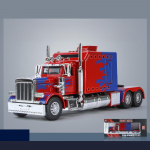 1/24 Haagis Ameerika pukserauto veoauto pea traktori valatud sulamist miniatuurne m&auml;nguauto mudel T&otilde;mba tagasi heli valgusega kollektsioon Kingitus poisile punane