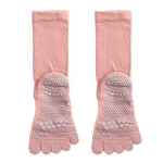 1 paar jooga varvasokke libisemiskindlate haardepindadega, hingavad, niiskust juhtivad, balleti tantsu, fitnessi, pilatese, sportliku j&otilde;usaali jaoks, keskmise pikkusega sokid roosa