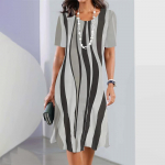 Suvised naisteriided lahtised l&uuml;hikeste varrukatega A-joonega seelik stiilne kleit 3d ebaregulaarselt prinditud naiste riided &uuml;markraega kleidid S