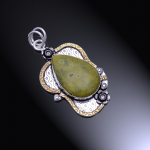 Atlantisite Handmade 925 Sterling Silver Two Tone Pendant 2.4 y7o59