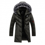Talveparka meeste massiivne jakk paks soe mantel pikk kapuutsiga jope karusnahast krae tuulekindel polsterdatud mantel, mood meeste L