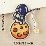 Tikandiga silt planeet koomiks astronaut plaaster r&otilde;ivaaksessuaarid m&auml;rk tikandiga kleebis k&auml;sit&ouml;&ouml;raamat isekleepuv riidest kleebis B4L-A-2-3