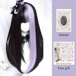 AS Pikk must segatud punase s&uuml;nteetilise parukaga Cosplay Lolita Harajuku parukas tukkidega Naturaalsed lainelised Halloweeni punased igap&auml;evased parukad