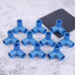 10 tk PVC p&otilde;lv 3-suunaline toruliitmik PVC aed t&auml;isnurkne T-liitmik nurgaliide telgijalgade nurgaliide keskmine &uuml;hendus valge