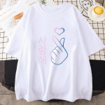 Moodne K-pop T-s&auml;rk Naljakas l&uuml;hikeste varrukatega Lahedad armastused Kingitused Suvine Sport T-s&auml;rk Lahtised Suvised S&ouml;rks&auml;rk Vabaaja T-s&auml;rgid Topid XS