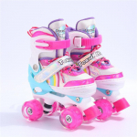 Kahekordse reaga neljarattalised rulluisud algajatele lastele t&auml;iskasvanutele professionaalsed uisud topeltpandlaga rulluisud M size 35-38 roosa