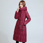 Suures suuruses L-7XL Suured talvised pikad parkad naistele 2023. aasta Elegantne paks soe polsterdatud mantel kapuutsiga korea stiilis naiste talvejoped 5XL punane