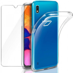 Coque - samsung - galaxy a10 - verre tremp&eacute; - silicone - protection chocs et chutes