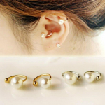 1 PCS Pearl ear bone clip U-type earless invisible ear clip S-Silver