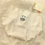 Lihtne j&auml;&auml;siidist keskmise v&ouml;&ouml;ga laineline v&ouml;&ouml;koht Mugav t&uuml;druku aluspesu armas koomiksitr&uuml;kis hingava p&otilde;hjaga jalgevahep&uuml;ksid M valge