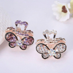 1 tk naiste retro vintage kristallist kivist mini liblikkroon juuksen&otilde;elad juuksen&otilde;elad juukseklambrid, juukseklambrid, juuksetarvikud lilla