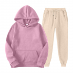 Meeste kapuutsiga spordidress, Unisex, kaheosalised jooksuriided, pikkade varrukatega pulloverid, pusad ja dressip&uuml;ksid XXXL roosa
