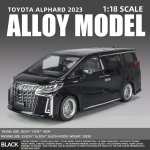Uus 1/18 Toyota Alphard MPV tsingisulamist automudel Survevalatud metallist m&auml;nguautomudel K&otilde;rge simulatsiooniga heli ja kerged laste kingitused must