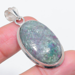 Natural Ruby Fuchsite Gemstone 925 Sterling Silver Jewelry Pendant 1.89 p6b61