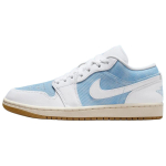 Air Jordan 1 Low SE Denim Worn Blue Naiste Tennised Gum-Light-Brown Sail White HQ2004-400 35.5