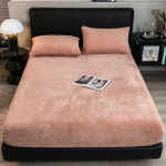 Talvine Soe Pl&uuml;&uuml;sist Frotee Elastne Voodilina Madratsikate Kohev Sametfliis Voodipesu Paar Termiline Kahekohaline Voodi King Size 200x220 cm Only Sheet khaki