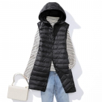 Talvine naiste ultrakerge &otilde;huke pikk kapuutsiga sulejope, slim v&ouml;&ouml;koht, vabaaja p&otilde;hiparkad XXXL beež