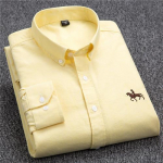 S-6XL Oxford s&auml;rgid meestele Pikkade varrukatega Puuvillane &Uuml;hev&auml;rviline Triibuline Vabaaja Tikitud Hobune Streetwear &Auml;ri Lihtne Kontor 6XL 46