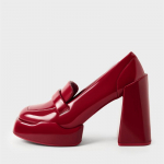 Paksude platvormidega mokassiinid Kontsaga Lakknahast Slip-on Vabaajajalatsid Naistele Daamidele Kontorijalatsid Jaapani Lolita Must Valge Kontsaga 2024 35 punane