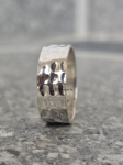 925 Sterling H&otilde;be S&otilde;rmus K&auml;sitsi Valmistatud Vasardatud Tekstuuriga R&otilde;ngas Meestele ja Naistele, K&auml;sitsi Valmistatud Elegants Unikaalne Vasardatud H&otilde;bedane R&otilde;ngas Emadep&auml;eva Kingitus 11 gray