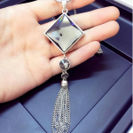 Naiste ripats kaelakee ruudukujuline Big Drop Crystal pika ketiga kampsun Tutt 72cm