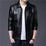 Nahkjakk Meeste vabaaja jope Kevadine ja s&uuml;gisene Korea versioon Trend Lahtine noortejope Meeste riided 5XL must