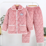 Naiste pidžaama talvekorall-sametist kolmekordne kiht, paksendatud fliisist sooja flanelli kevad- ja s&uuml;gistalvise kodur&otilde;ivaga XXL