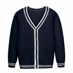 Preppy stiilis kardigan-kampsun poistele ja t&uuml;drukutele - Paks kootud, ideaalne s&uuml;gis- ja kevadkooli vormiriietuseks Size 130: suitable for 49-58 lbs tumesinine v&auml;rv