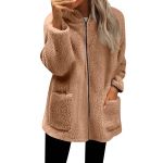 Naiste lukuga kapuutsiga dressipluusid &uuml;lem&otilde;&otilde;dulised fliisist pikad pulloverid kapuutsiga dressipluusid vabaaja pikkade varrukatega s&uuml;gisjakk L pruun