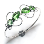 Tsavorite Gemstone Handmade 925 Sterling Silver Cuff Bangle Adjustable f1p10