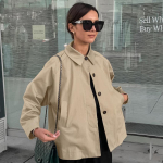 S&uuml;gis ja Talv Uus Prantsuse Stiilis T&ouml;&ouml;riietus Trenchcoat Khaki Rev&auml;&auml;r Moodne L&otilde;tv Keskmise Pikkusega Jakk Naiste R&otilde;ivad S khaki