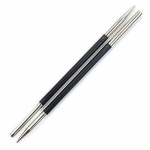 KnitPro Karbonz Aiguilles 3 mm circulaires sp&eacute;ciales interchangeables Noir/argent&eacute;